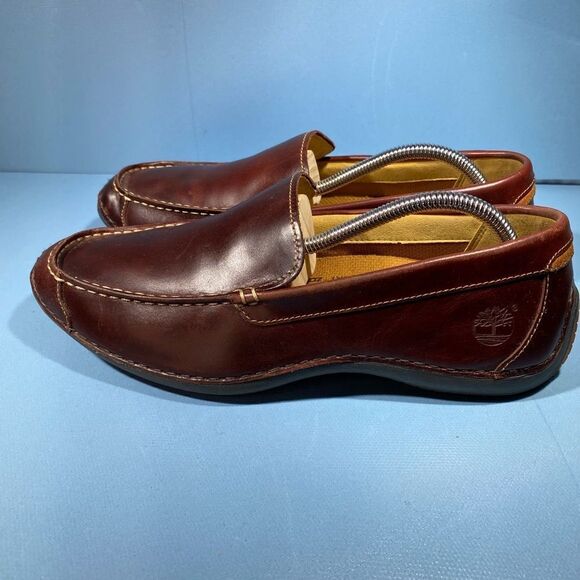 TIMBERLAND 74024 ANNAPOLIS MEN'S ROOT BEER SLIP-ON LEATHER SHOEE SIZE 9,5 - Picture 2 of 7